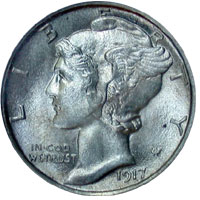 1917 Mercury Dime